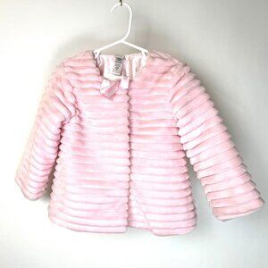 Little Me Faux Fur Jacket in Pale Pink Size 3T